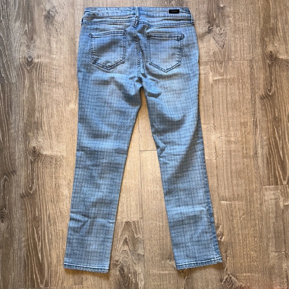 Liverpool Jeans Company Abby Skinny Light Blue Plaid Print Jeans - Picture 4 of 5